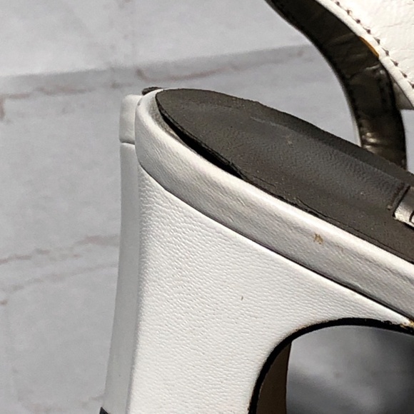 Ros Hommerson Pauly White Leather Round Toe Strappy Pumps Size 8.5M - Picture 14 of 16